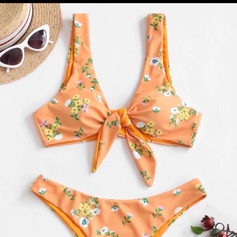 Zaful Orange Two Piece Swimsuit